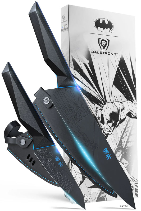 DALSTRONG 2 Piece Set 8" Chef's Knife & 3.75" Paring Knife **| BATMAN™ Shadow Black Edition |**